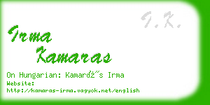 irma kamaras business card